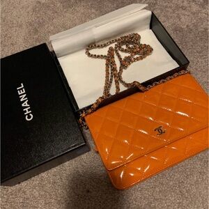 💥FLASH DEAL💥Authentic Orange Chanel WOC crossbody